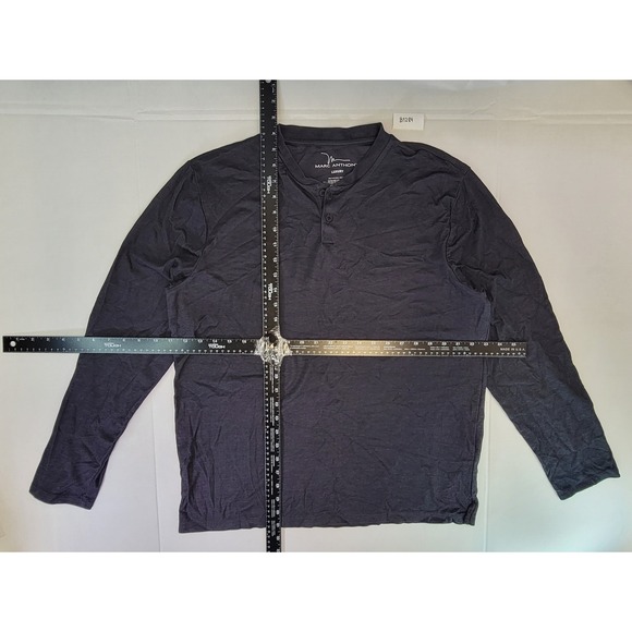 Marc Anthony Mens Luxury Long Sleeve Henley Shirt Dark Gray Size XL - Picture 2 of 4